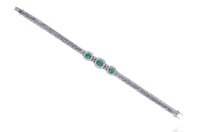 Bracciale con smeraldi e diamanti - Asta Preziosi