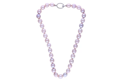 Collana di perle coltivate con diamanti - Asta Preziosi