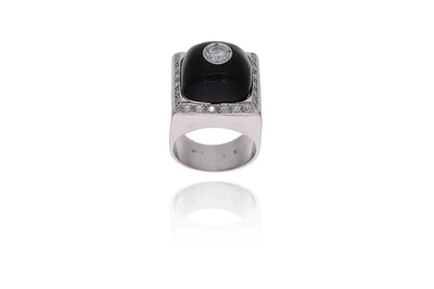 Anello con diamanti e onice - Asta Preziosi Anello con diamanti e onice - Asta Preziosi