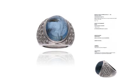 Anello con acquamarina e diamanti - Speciale San Valentino