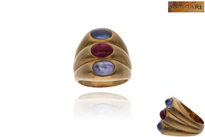 Bulgari, anello con zaffiri e rubino - Speciale San Valentino