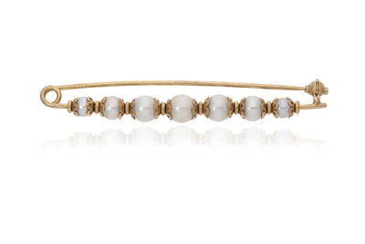 Spilla in oro e perle coltivate - Asta Preziosi