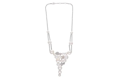 Collana con perle e diamanti - Asta Preziosi