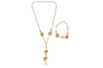 Parure composta da collana e bracciale con pietre - Asta Preziosi