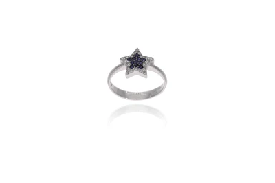 Savoia anello con diamanti pietre blu stella - Asta Preziosi