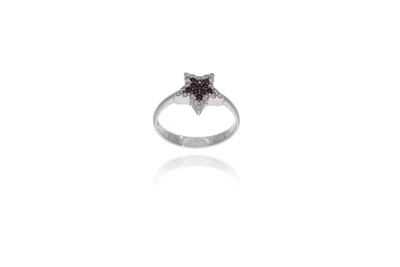 Savoia anello con diamanti pietre rosse stella - Asta Preziosi