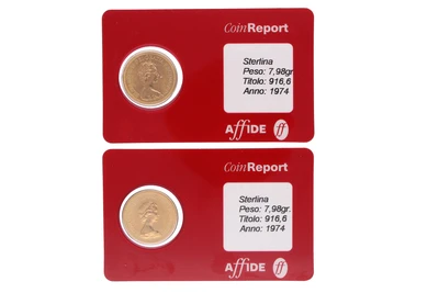 2 Sterline inglesi, Elisabetta II, in oro 916,6 - Asta Preziosi