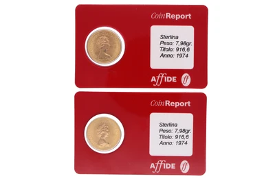 2 Sterline inglesi, Elisabetta II, in oro 916,6 - Asta Preziosi