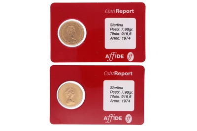 2 Sterline inglesi, Elisabetta II, in oro 916,6 - Asta Preziosi