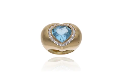 Anello con diamanti e topazio - Asta Preziosi