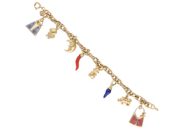 Bracciale con pendenti e ciondoli in oro - Asta Preziosi