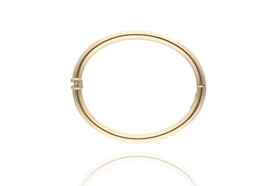 Bracciale rigido con maglia tubolare, ovale, in oro giallo 750 - Asta Preziosi