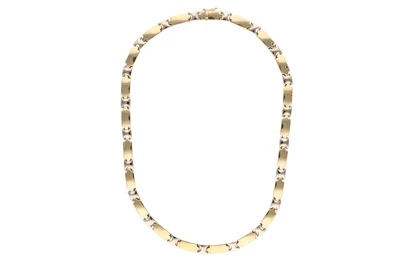 Collana semi rigida con maglie modulari, reversibile, in oro bicolore 750 - Asta Preziosi