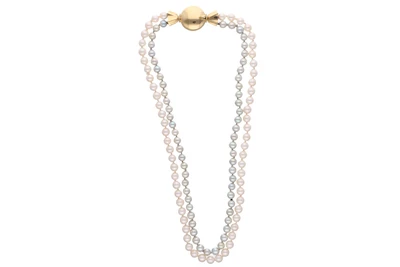 Collana composta da due fili di perle coltivate - Asta Preziosi