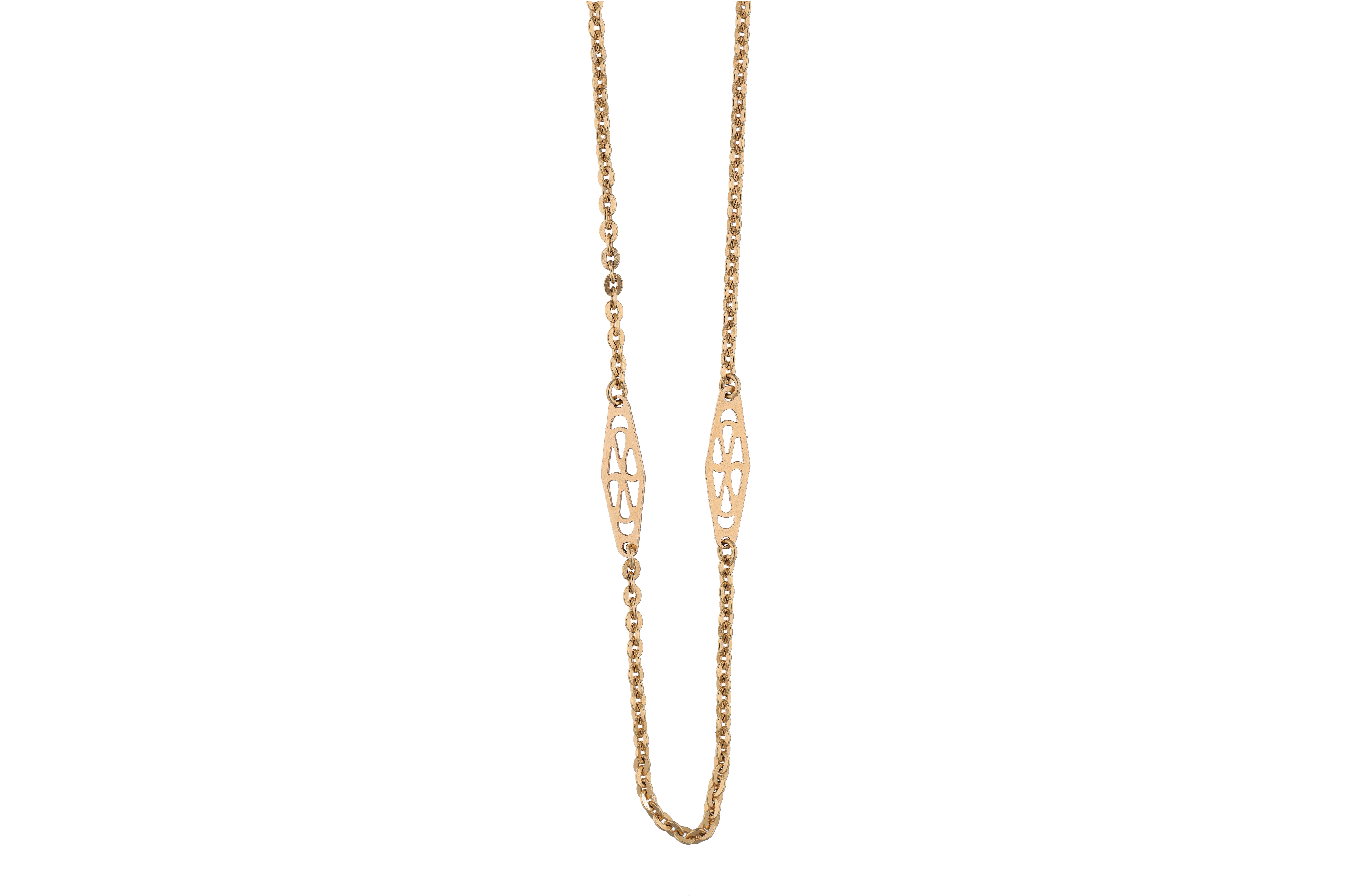 Collana con maglie romboidali, in oro giallo 750 - Asta Preziosi