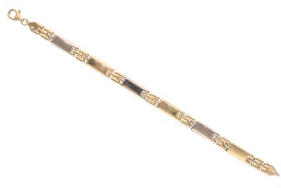 Bracciale con maglie modulari, in oro bicolore 750 - Asta Preziosi Bracciale con maglie modulari, in oro bicolore 750 - Asta Preziosi