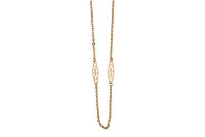 Collana con maglie romboidali, in oro giallo 750 - Asta Preziosi Collana con maglie romboidali, in oro giallo 750 - Asta Preziosi