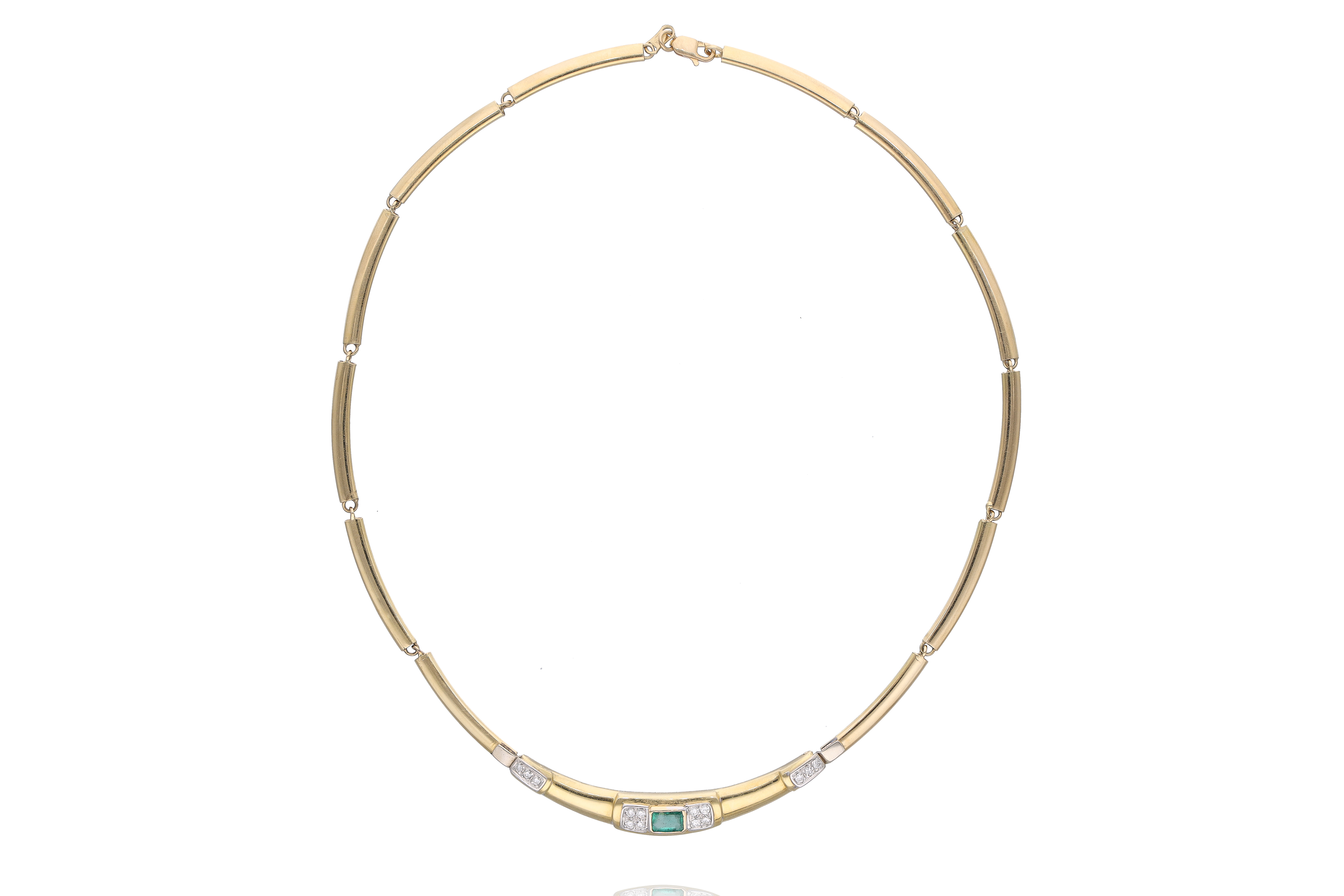 Collana con diamanti e smeraldo - Asta Preziosi