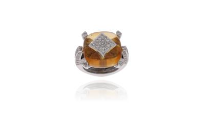 Anello con diamanti e pietra - Asta Preziosi Anello con diamanti e pietra - Asta Preziosi