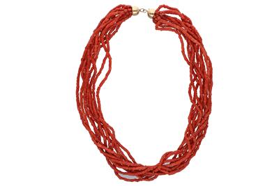 Collana torchon composta da 10 fili di coralli - Asta Preziosi Collana torchon composta da 10 fili di coralli - Asta Preziosi