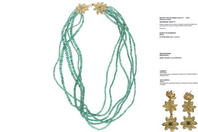 Parure composta da collana e paio di orecchini con smeraldi - Asta Preziosi Parure composta da collana e paio di orecchini con smeraldi - Asta Preziosi