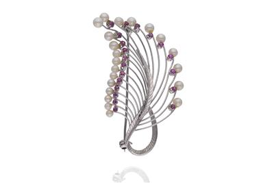 Spilla con perle e rubini - Asta Preziosi Spilla con perle e rubini - Asta Preziosi