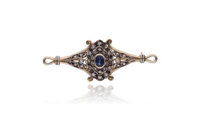 Spilla con zaffiro e diamanti - Asta Preziosi Spilla con zaffiro e diamanti - Asta Preziosi