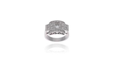 Anello con diamanti, in oro bianco 750 - Asta Preziosi Anello con diamanti, in oro bianco 750 - Asta Preziosi