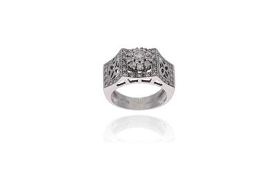 Anello con diamanti, in oro bianco 750 - Asta Preziosi Anello con diamanti, in oro bianco 750 - Asta Preziosi