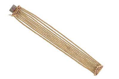 Bracciale 9 fili in oro, rubini e pietre - Asta Preziosi Bracciale 9 fili in oro, rubini e pietre - Asta Preziosi