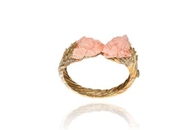 Bracciale con corallo e diamanti - Asta Preziosi Bracciale con corallo e diamanti - Asta Preziosi