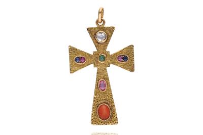 Ciondolo con diamante, pietre e corallo - Asta Preziosi Ciondolo con diamante, pietre e corallo - Asta Preziosi