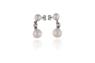 Orecchini con perle e diamanti - Asta Preziosi Orecchini con perle e diamanti - Asta Preziosi