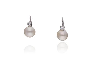 Paio di orecchini con perle e diamanti - Asta Preziosi Paio di orecchini con perle e diamanti - Asta Preziosi