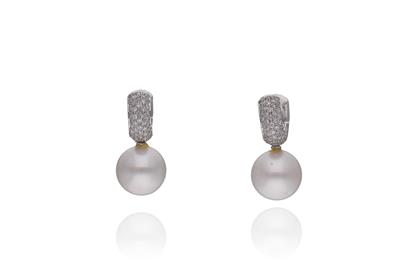 Paio di orecchini con perle e diamanti - Asta Preziosi Paio di orecchini con perle e diamanti - Asta Preziosi