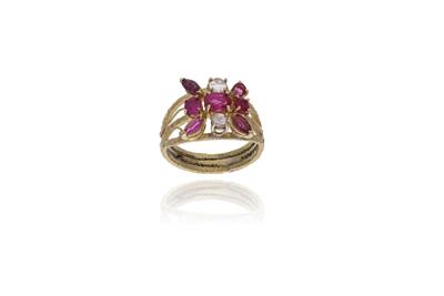 Anello diamanti e rubini - Asta Preziosi
