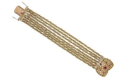 Bracciale in oro con chiusura con rubini - Asta Preziosi Bracciale in oro con chiusura con rubini - Asta Preziosi