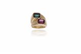 Petochi anello con granato e tormalina verde - Asta Preziosi Petochi anello con granato e tormalina verde - Asta Preziosi