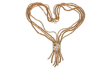 Collana composta da quattro fili di quarzi e pietre - Asta Preziosi