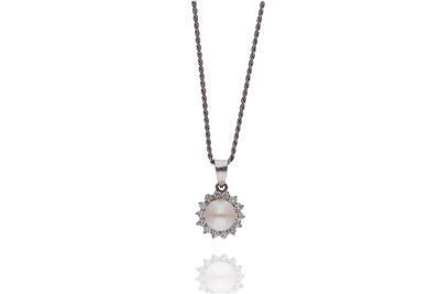 Collana con perla coltivata e pietre - Asta Preziosi