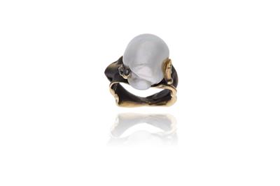 Anello con perla e diamante - Asta Preziosi
