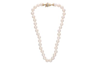 Collana di perle coltivate con fermezza decorata da diamanti - Asta Preziosi