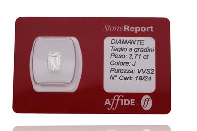 Diamante taglio a gradini forma rettangolare - Asta Preziosi