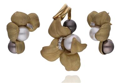 Parure con perle e diamanti - Asta Preziosi