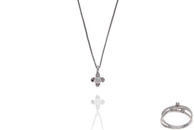 Anello con diamanti Alfieri e St. John e collana con diamante - Asta Preziosi