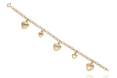 Bracciale con 5 pendenti in oro - Asta Preziosi