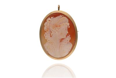Spilla/Ciondolo con cammeo in oro - Asta Preziosi