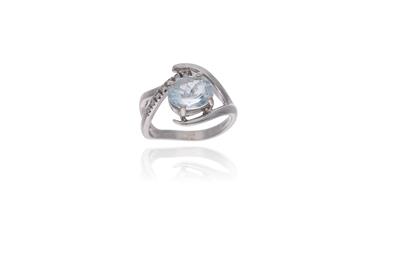 Anello con acquamarina e diamanti - Asta Preziosi