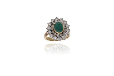 Anello con diamanti e smeraldo - Asta Preziosi
