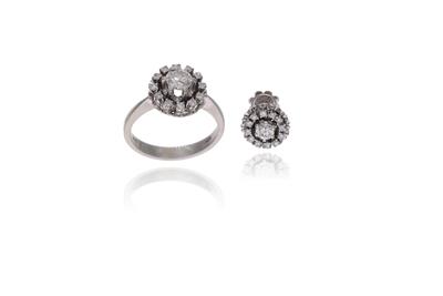 Anello e orecchino con diamanti - Asta Preziosi